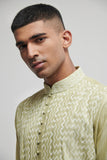 PINTUCKED KURTA SET IN PALE MINT