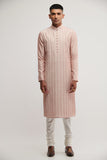 Pintucked Kurta Set in Sandrose