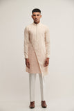 Prined Asymmetrical Kurta Set in Cream Pink