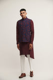 Embroidered Jawahar Jacket in Navy Ruby