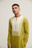 DOUBLE YOKE KURTA IN PALM GREEN