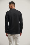DIAGONAL PLACKET KURTA IN BLACK