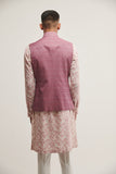 Cotton Silk Zigzag Jawahar Jacket in Mauve Mist