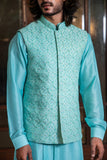 Hand Embroidered Jacket with Sequin Highlights and Kurta Set