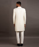 White Embroidered Achkan Jacket Set