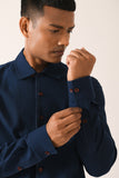 Handloom Shirt with Stitch Lines
