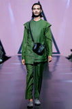 Green asymmetrical kurta set