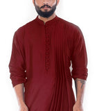 ROSEWOOD COWL DRAPPED KURTA WITH CHURIDAR PANTS