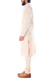 Light Beige Kurta With Cream Dori Embroidery Jacket