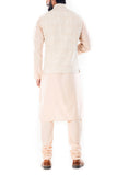 Light Beige Kurta With Cream Dori Embroidery Jacket