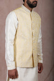 Mellow Yellow Embroidered Kurta-Jacket Set