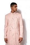 Pink Embroidered Long Jacket Set