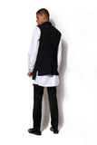 Black Asymmetrical Nehru Jacket Set