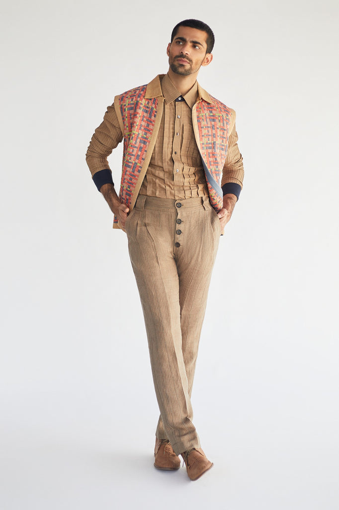 JACKET WITH SHORT SHIRT KURTA AND TROUSER – Curato