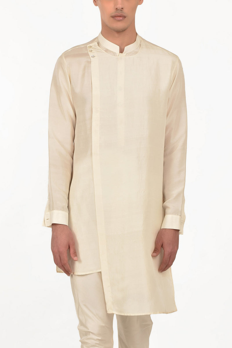 OFF WHITE SILK KURTA