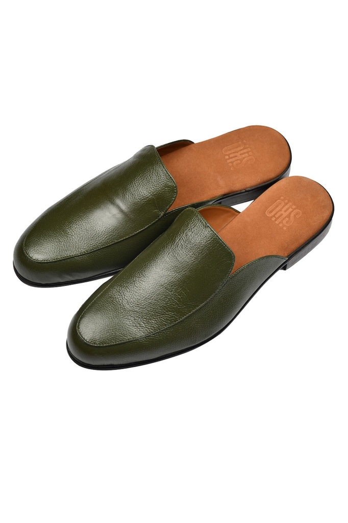 MOSCOW MENS OLIVE GREEN MULES – Curato