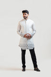 Grey Deconstructed Embroidered Achkan