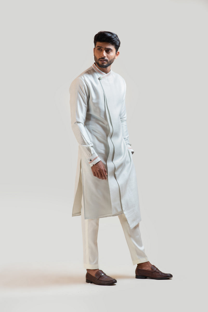 OVERLAPPING MADHUBANI EMBROIDERED KURTA SET