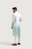 Grey To Green Ombre Shaded Embroidered Kurta Set