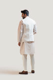 Grey A-Symmetric Nehru with Grey Circular embroidery kurta Set