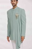 Mint Blue Embroidered Indo Western