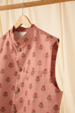 The Salmon Flora-Motif Silk Bandi