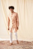 The Peach Bageecha Cotton Kurta Pajama Set with matching Bandi