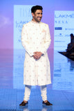Off white with pink motifs sherwani