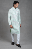 Pista Green Printed Kurta-Churidar Set