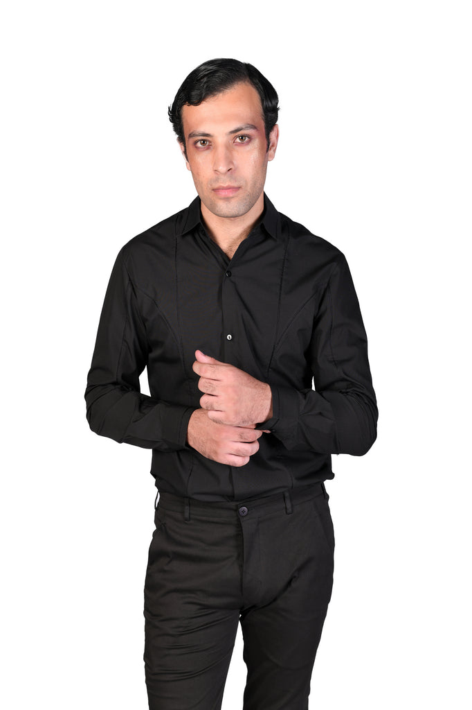 Buy Black Cotton Silk Plain Solid Flap Pocket Shirt And Pant Set For Men by  Soniya G Online at Aza Fashions.