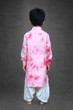 Collared Tie and Dyed Peppa Pig Kurta with Chudidar