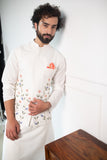 Hand embellished with playful colors nehru jacket with kurta and pants