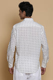 White Star Stitch Embroidered Cotton Shirt