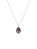 Black Pearl Pendant polished Sterling silver