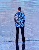 BLOTCH PRINT SHIRT BLUE